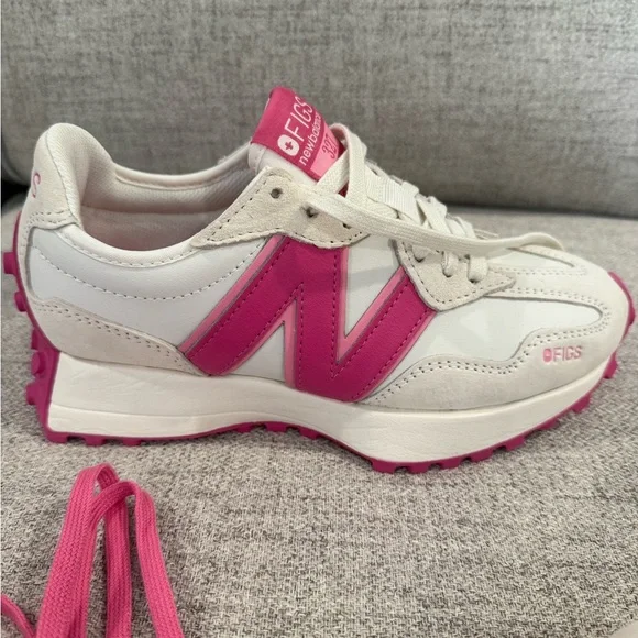 NWT Figs/New Balance Women's White and Pink Sneakers - Picture 3 of 7